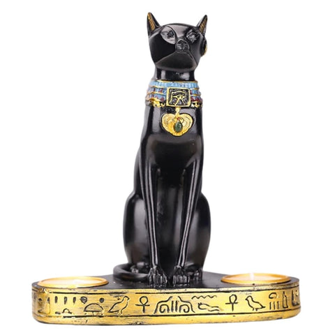 Lot de 2 statues de chat décoratives en porcelaine pour table Lot de 2 statues de chat décoratives en porcelaine pour table