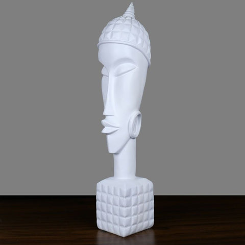 Statue tête africaine blanche