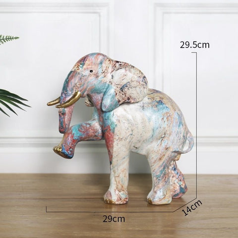 statue éléphant grande taille multicolore