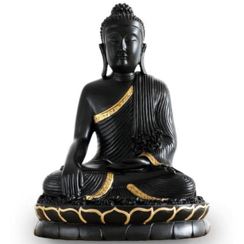 Statue Bouddha Assis Noir