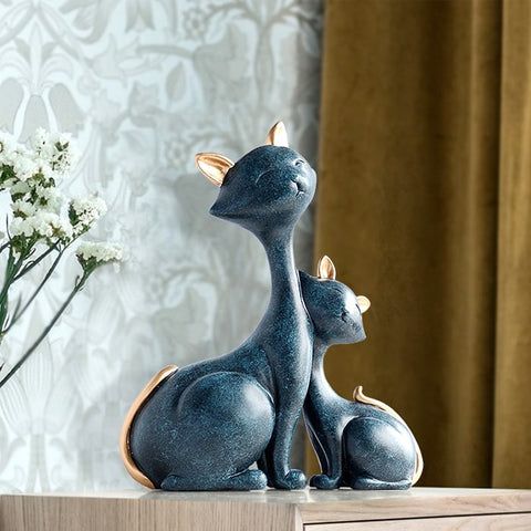 Sculpture Moderne Silhouette de Chat, Statue de chat céramique