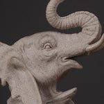 zoom sculpture éléphant en pierre