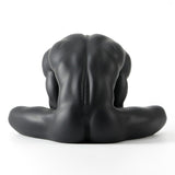 Statue Homme Assis Noir