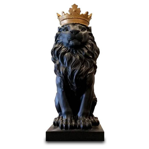 Statue Lion Couronne